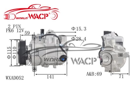 6SEU Xe AC nén 8K0260805J 2483001600 Cho Audi A4/A5/A6/Q5 2003-2017 WXAD052