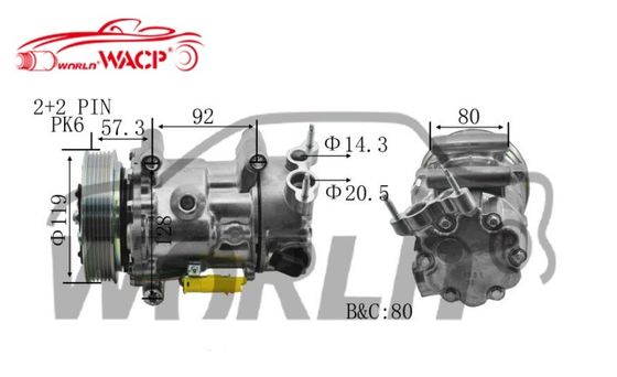6453QJ Chiếc xe hơi máy làm mát khí bộ phận máy nén cho Peugeot207 cho Citroen Berlingo WXPG009