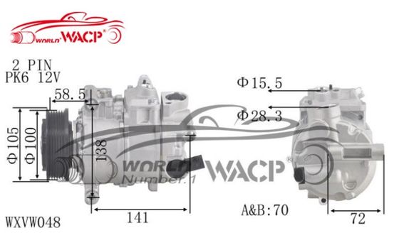 DCP32065 máy nén máy điều hòa ô tô cho VW T5 Amarok Multivan WXVW048